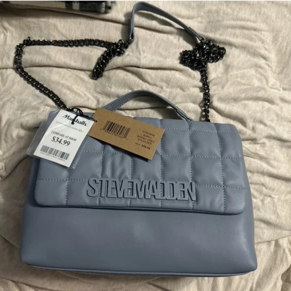 Steve Madden Quilted Blue Handbag - Picture 1 of 6
